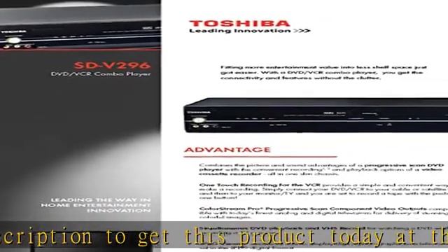 Toshiba SD-V296 DVD Player/VCR Combo, Progressive Scan Dolby Digital Remote Control, Black смотреть онлайн