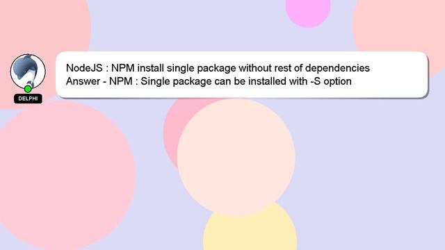 NodeJS : NPM install single package without rest of dependencies смотреть онлайн