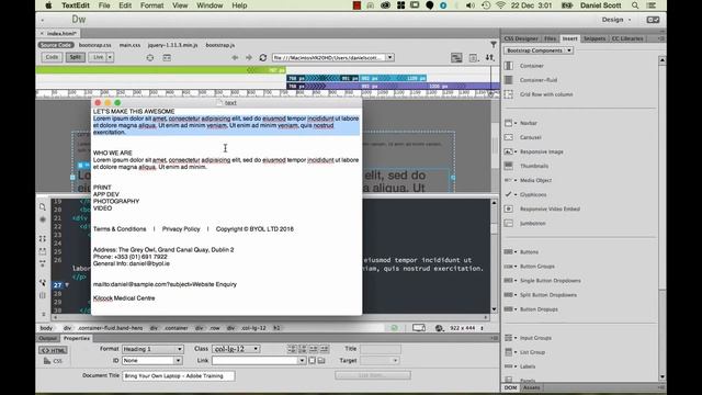 Adding text in Dreamweaver - Dreamweaver Tutorial [21/54] смотреть онлайн