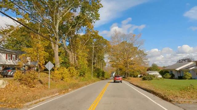 Autumn Scenic Roads Of New England - Beautiful Fall Foliage In Connecticut - 4K Scenic Drive Video