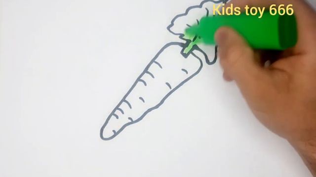 Draw vegetables for kids,Bolalar uchun sabzi rasmini chizish,Рисуем морков для детей смотреть онлайн