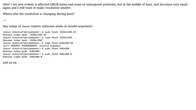 Unix & Linux: How to change linux text mode resolution? GRUB_GFXMODE didn't help? смотреть онлайн