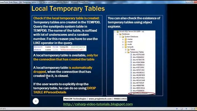 34 Temporary tables in SQL Server смотреть онлайн