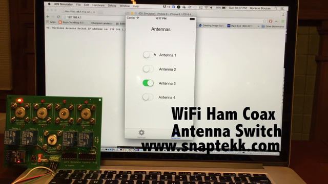 WiFi Ham Radio Antenna Switch 4 Position Free iPhone control app смотреть онлайн