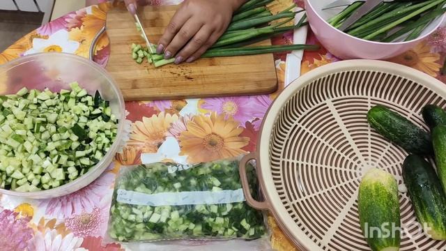 Заготовки на зиму , заморозка огурцов, на окрошку смотреть онлайн