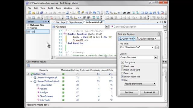 Test Design Studio Macros and RegEx Search смотреть онлайн