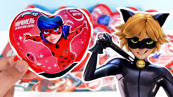 ЛЕДИ БАГ И СУПЕР-КОТ 2023 пластиковые сердечки-сюрпризы, игрушки LADY BUG Kinder Surprise unboxing