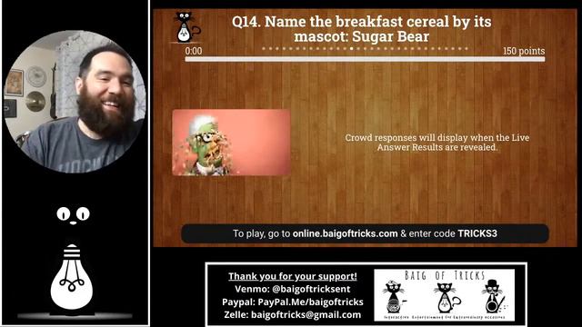 Baig of Tricks General Knowledge Trivia 9/18/20 смотреть онлайн