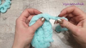 Ушки мишки для балаклавы из пряжи Ализе Пуффи Alize PUFFY. Ear for a child's hat