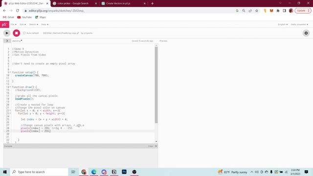 Demo 9 | p5.js | Motion Detection смотреть онлайн