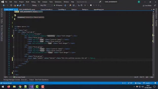 ASP.NET CORE MVC 3 - CRUD com NHIBERNATE e POSTGRESQL - Parte 4 - View Create смотреть онлайн