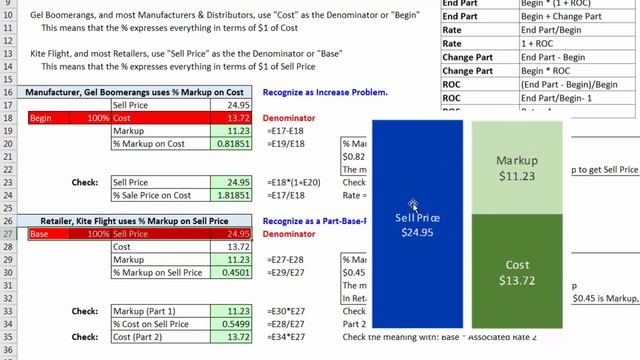 Excel & Business Math 41: Markup On Cost or Markup On Sell Price? Calculate & How They Are Differen смотреть онлайн