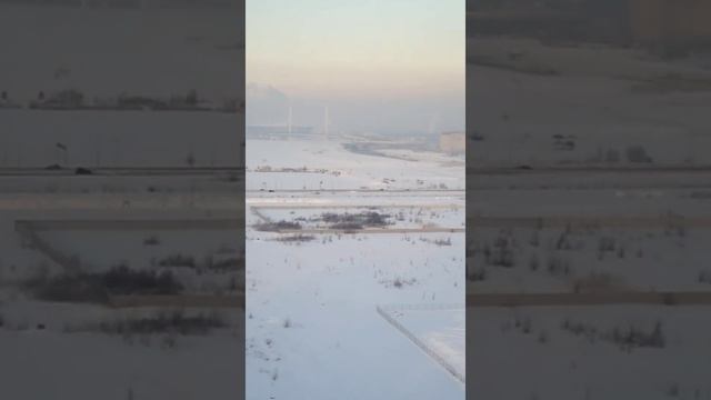 Лахта. Санкт-Петербург. Зимний смог. Вид с 18 этажа. смотреть онлайн