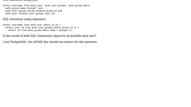 Databases: Subselect vs join: Are both SQL queries equal? (2 Solutions!!) смотреть онлайн
