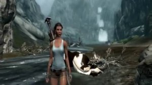 Sketchy Time in Skryim with Classic Lara: Horse Stuntwoman