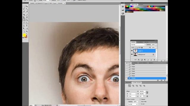 Как наложить лицо на лицо в Photoshop CS4? смотреть онлайн