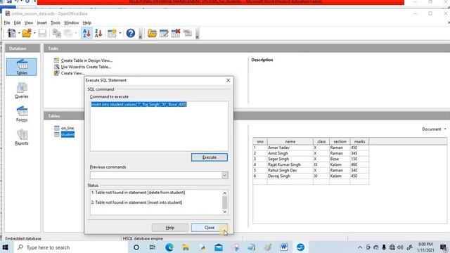 delete command in Open office DataBase смотреть онлайн