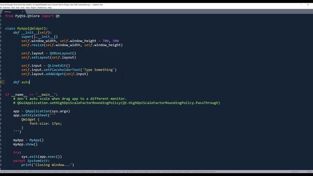 Auto Convert Text To Proper Case as You Type | PyQt6 Tutorial смотреть онлайн