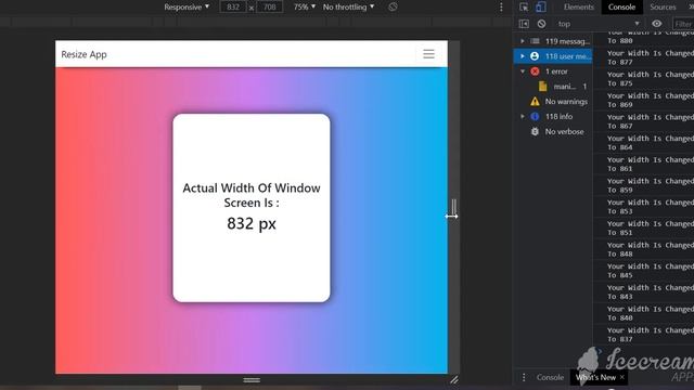 Resize Window Using useEffect Hook смотреть онлайн