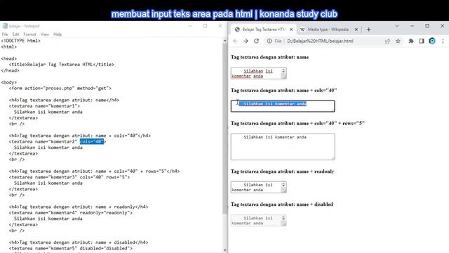 Membuat input Text Area pada HTML | Belajar HTML 41 смотреть онлайн