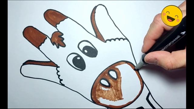how to easily draw and color a giraffe with markers| Как легко нарисовать жирафа маркерами смотреть онлайн
