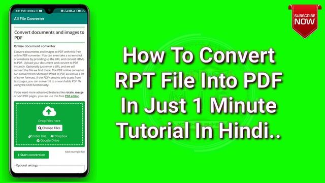 How To Convert RPT File To PDF In Android Phone 2020 [Hindi] смотреть онлайн