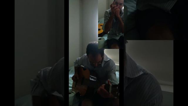Key A Marine Band harmonica & guitar accompaniment practice смотреть онлайн