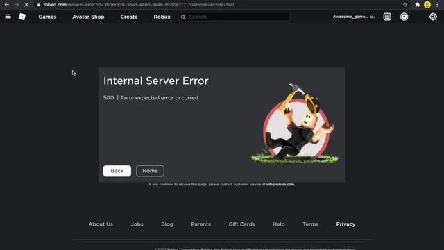 Roblox error code 500 (Internal Server Error) bypassing and/or fixing. смотреть онлайн