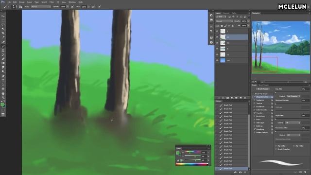 Photoshop Default Round Brush Landscape Art Painting