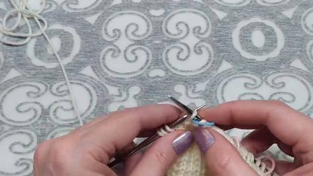 Оригинальный шарф спицами.Подробный МК.