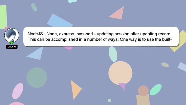 NodeJS : Node, express, passport - updating session after updating record смотреть онлайн
