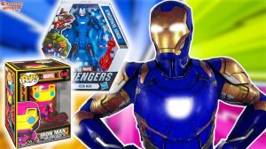 ЖЕЛЕЗНЫЙ ЧЕЛОВЕК - СИНИЙ КОСТЮМ И BLACLIGHT IRON MAN FUNKO POP - РАСПАКОВКИ MARVEL!