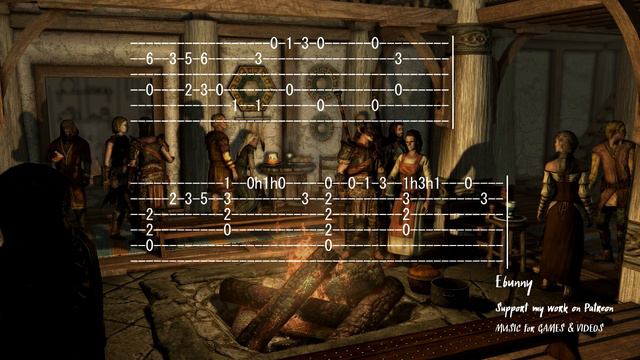 Skyrim Music - The Bannered Mare [Full Acoustic Guitar Tab by Ebunny] Fingerstyle How to Play смотреть онлайн