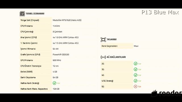 Reeder P13 Blue Max Cep Telefonu İncelemesi ve Özellikleri смотреть онлайн