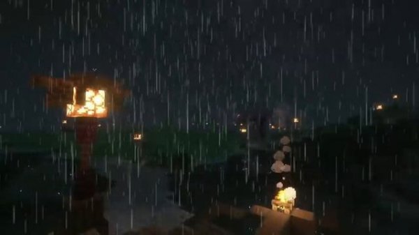 Minecraft Music + Rain & Thunder to relax & study 8 hours | The most relaxing rainy space for me