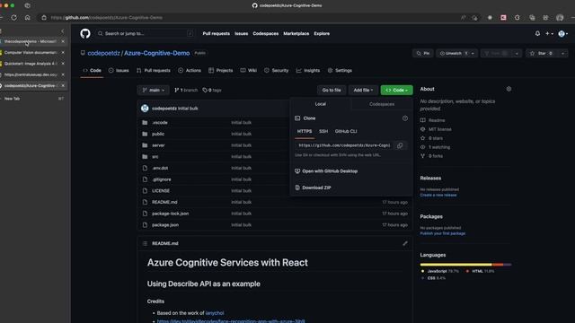 Azure Computer Vision with React and Postman смотреть онлайн