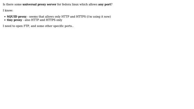 Fedora - which proxy server? смотреть онлайн