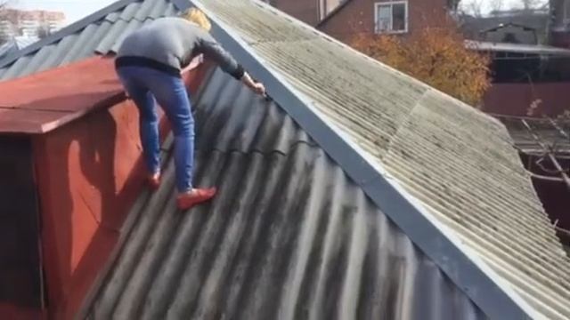 Покраска шифера на крыше смотреть онлайн