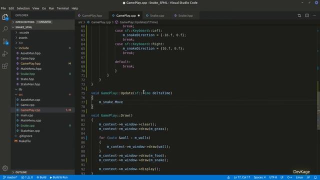 7. Snake and Snake Movement | 2D Snake Game - C++ & SFML #DevKage смотреть онлайн