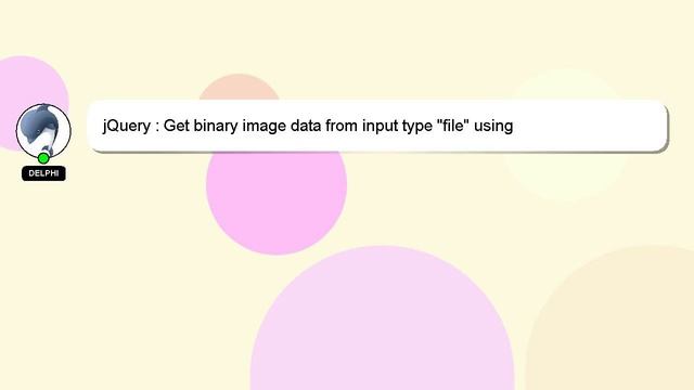 jQuery : Get binary image data from input type "file" using JavaScript/jQuery for use with picture смотреть онлайн