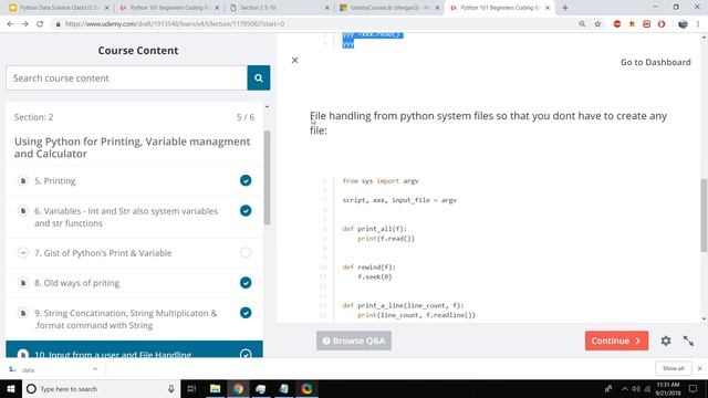 Section 2 input from user and file handling смотреть онлайн