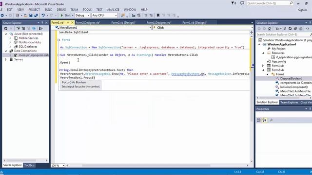VB.NET - Login form with SQL SERVER смотреть онлайн