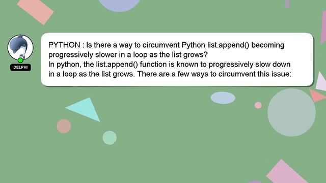 PYTHON : Is there a way to circumvent Python list.append() becoming progressively slower in a loop смотреть онлайн