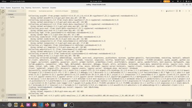 Создание виртуального окружения для работы с данными в VS Code.