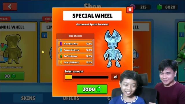 MAKE MY BROTHER HAPPY ! TOP UP 10.000 GEMS AND GACHA SPECIAL SKIN WHEEL | Stumble Guys смотреть онлайн