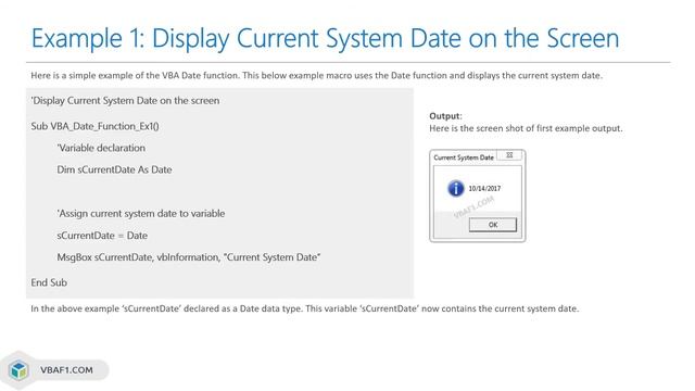 VBA Date Function in Excel смотреть онлайн
