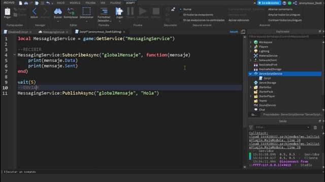 ? CONEXIÓN ENTRE SERVIDORES DENTRO DE NUESTRO JUEGO | MESSAGING SERVICE EN ROBLOX STUDIO смотреть онлайн