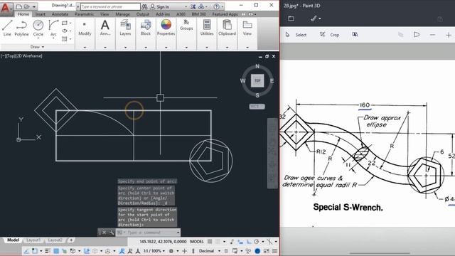 Special S-Wrench in AutoCad Basic+Advance Toutorial exercise 28 смотреть онлайн