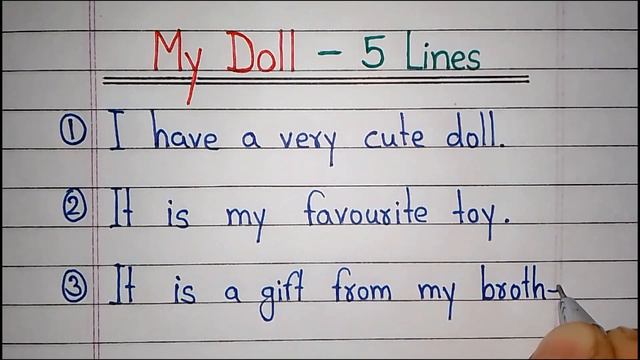 5 lines on my doll in English | My favourite toy essay | Short essay on my doll | My favourite toy смотреть онлайн