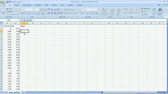 Calculating Titration Curve Slopes in Excel 2007 смотреть онлайн